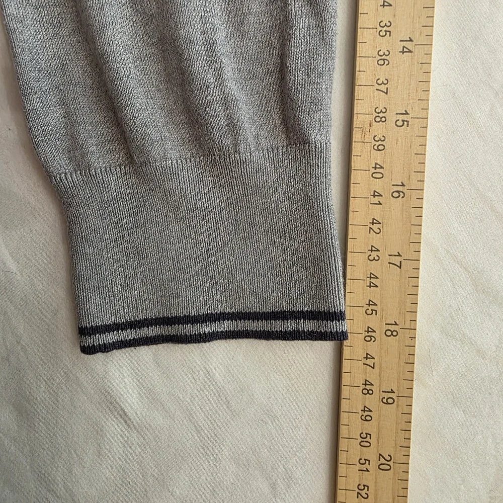 Banana Republic Mens Silk V Neck Sweater XL Gray‎ Cotton Cashmere Preppy Luxury